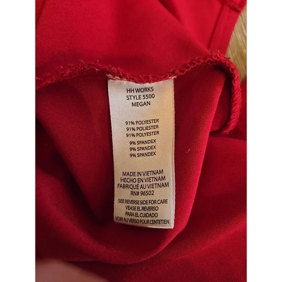 HH Works by Healing Hands Womens Red Long Sleeve Scrub Snap Front Sz XL? - Picture 8 of 8